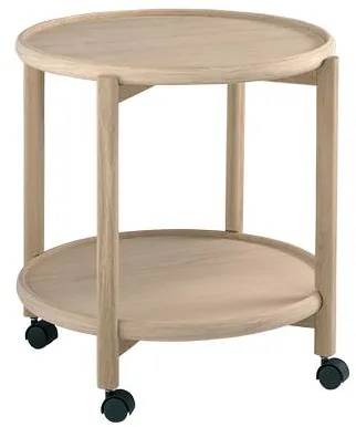 Thomsen Furniture Hudson trallebord - Eik/Eik - Lakkert eik - Ø55 cm