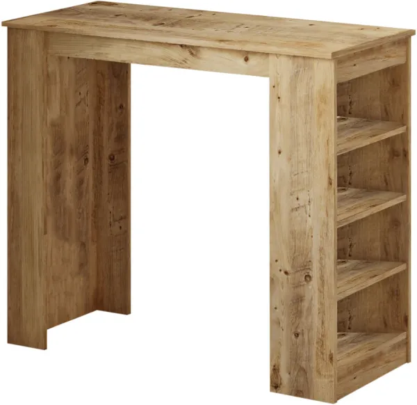 NORDVÄRK ST1 Bartbord, med 3 hyller - natur melamin (120x51,6)