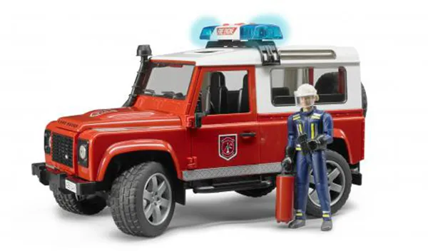 Bruder Land Rover Defender St.Wagon brannbil med brannmann