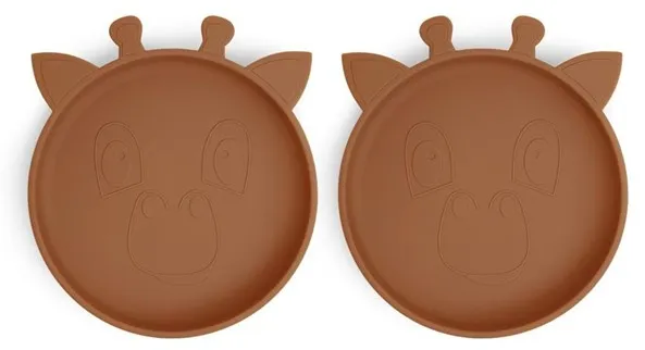 Nuuroo Akila silikon tallerken 2-pack - Caramel Café