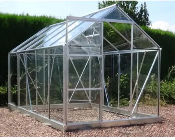 Drivhus glass sølv 191x313x191cm
