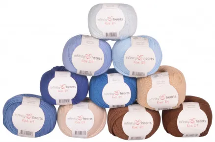 Infinity Hearts Rose 8/4 Garnpakke 16 Brune og Blå nyanser - 10 stk - Garnpakke 16 Brune og Blå nyanser