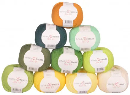 Infinity Hearts Rose 8/4 Garnpakke 19 grønne og gule nyanser - 10 stk - grønne og gule nyanser