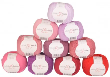 Infinity Hearts Rose 8/4 Garnpakke 22 Lyserøde og røde nyanser - 10 stk - Lyserøde og røde nyanser
