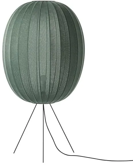 Made By Hand Knit-Wit Høy Oval Gulvlampe Medium Ø65 Tweed Green