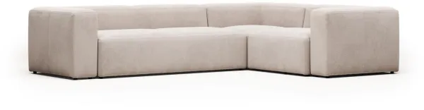 Blok, Hjørnesofa, beige, H69x320x230 cm, stoff