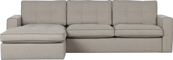 Lisa, Hjørnesofa venstrevendt, natur, H87x170x280 cm, stoff
