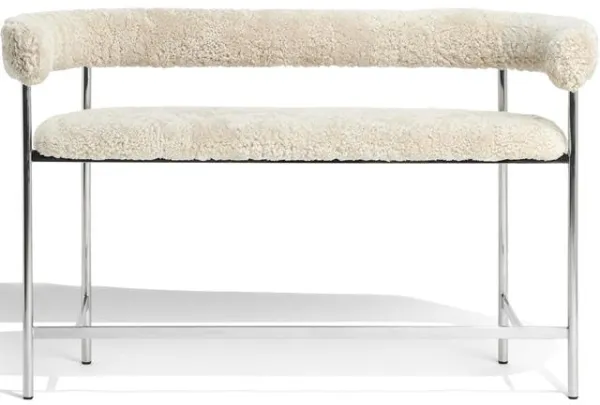 Möbel Copenhagen Font Bar Sofa 75 cm Saueskinn Oyster/Polert Stålramme