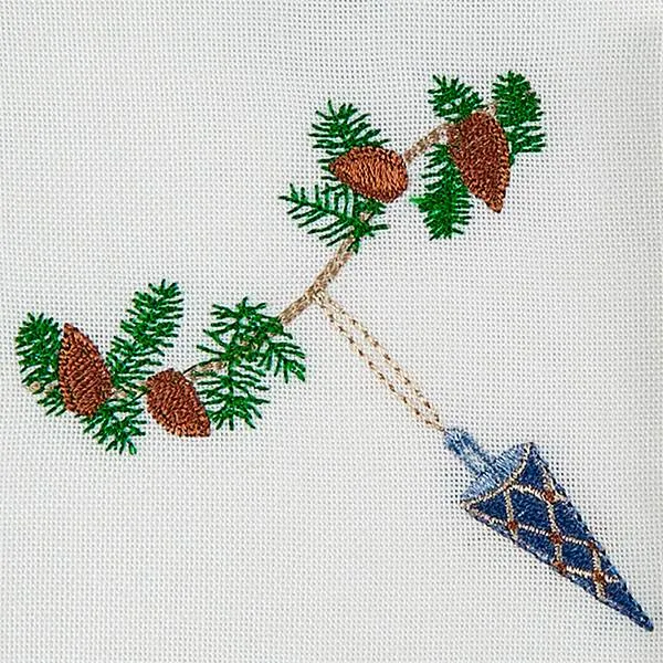 Langkilde & Søn - Juleserviett med blå kremmerhus