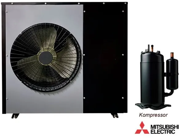 Andersen Electric Nordic One luft-vann varmepumpe med WiFi, 12 kW, Svart