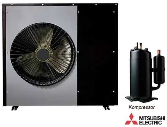 Andersen Electric Nordic One luft-vann varmepumpe med WiFi, 7kW, Svart